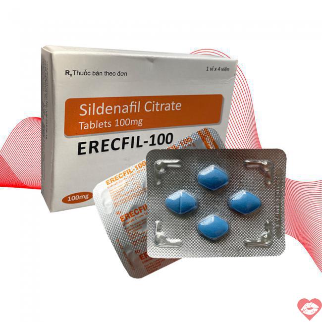 Cửa hàng bán Erecfil-100 Sildenafil Citrate 100mg cường dương kéo dài thời gian chống xuất tinh sớm cao cấp 